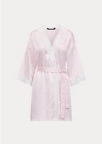 Load image into Gallery viewer, Ralph Lauren Lace-Trim Satin Robe - Pink
