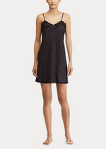 Load image into Gallery viewer, Ralph Lauren Satin Lace Chemise - Black
